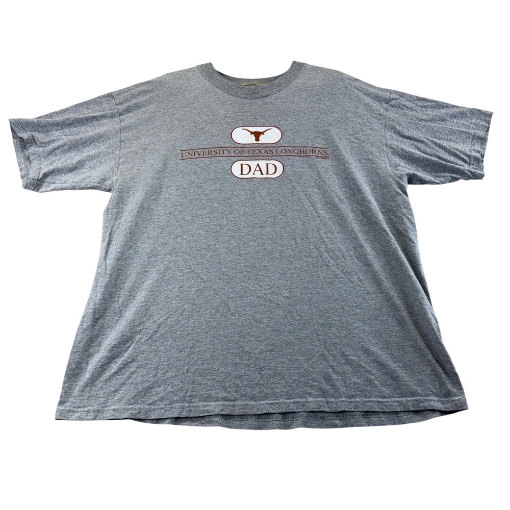Gildan T-Shirt Mens XL Gray University of Texas Longhorns Dad Graphic Tee Cotton